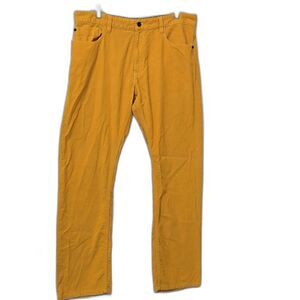Mens Izod Saltwater Wash Straight Coupe Corduroy Size 34 34x32 Yellow